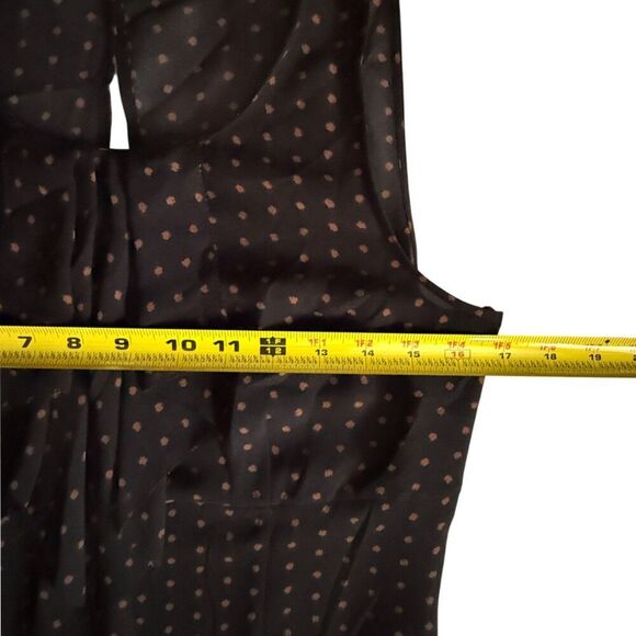 Halogen Black & Brown Polka Dot Sheer Sleeveless Top Size S - Picture 10 of 11